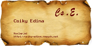 Csiky Edina névjegykártya